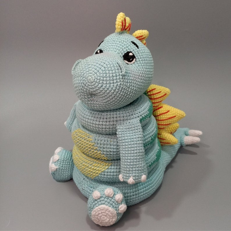 Dino stacking toy crochet pattern