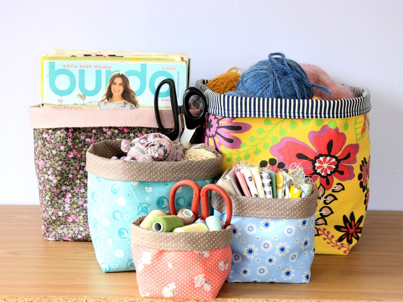 Reversible Fabric Basket PDF Sewing Pattern