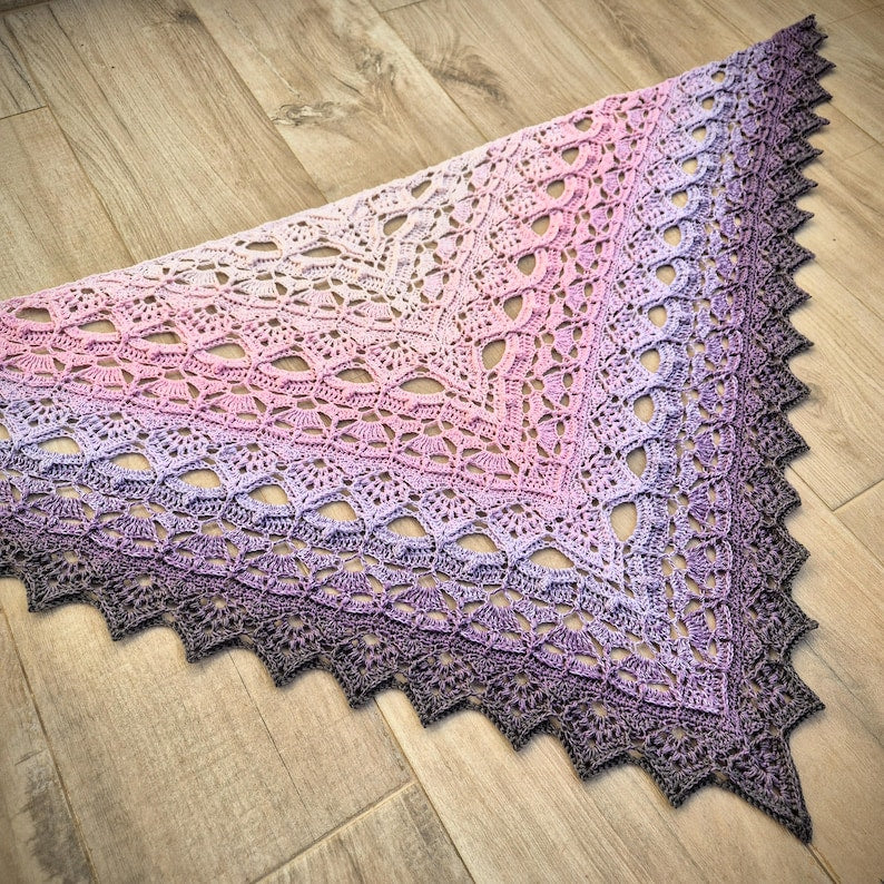 SilverNeedleTea Shawl crochet pattern