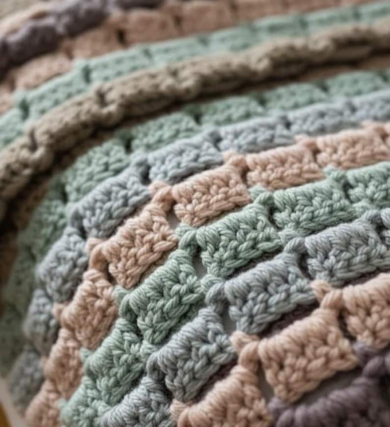 Super Chunky Striped Crochet Blanket Pattern