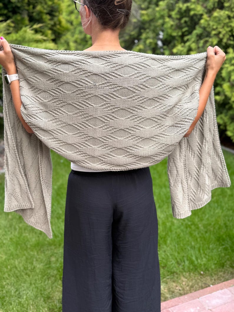 Textured Rectangular Shawl Knitting Pattern