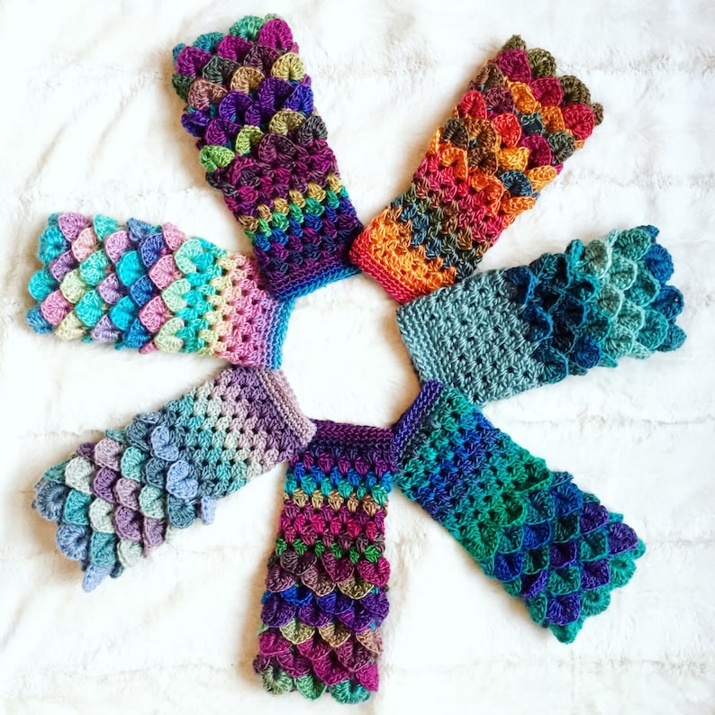 Dragon Scale Gloves Crochet Pattern