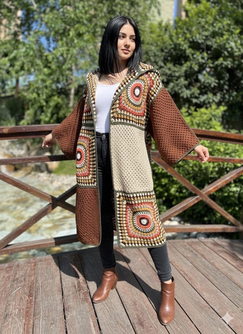Crochet Hooded Cardigan Pattern