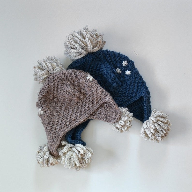 Winter Pompom Hat Crochet Pattern: