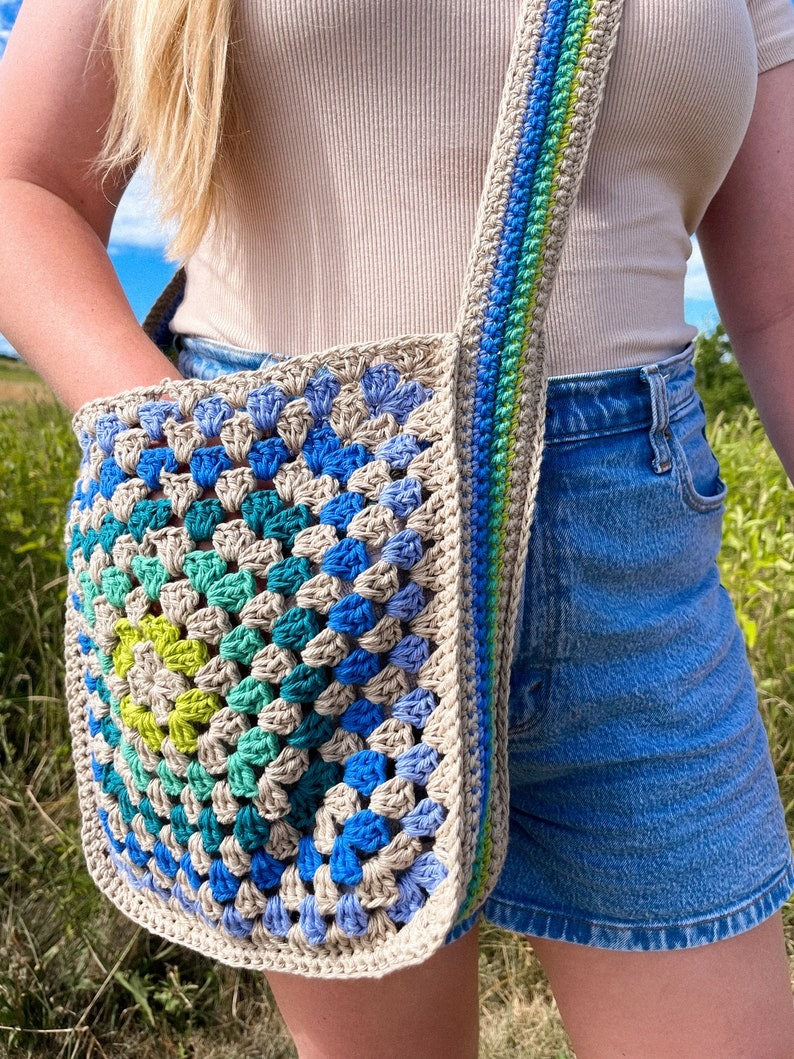 crochet Granny Square Crossbody Bag