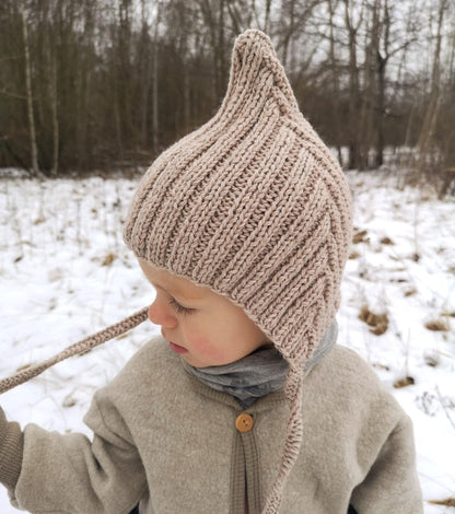 Knitting Pattern Pixie hat for Baby and kids
