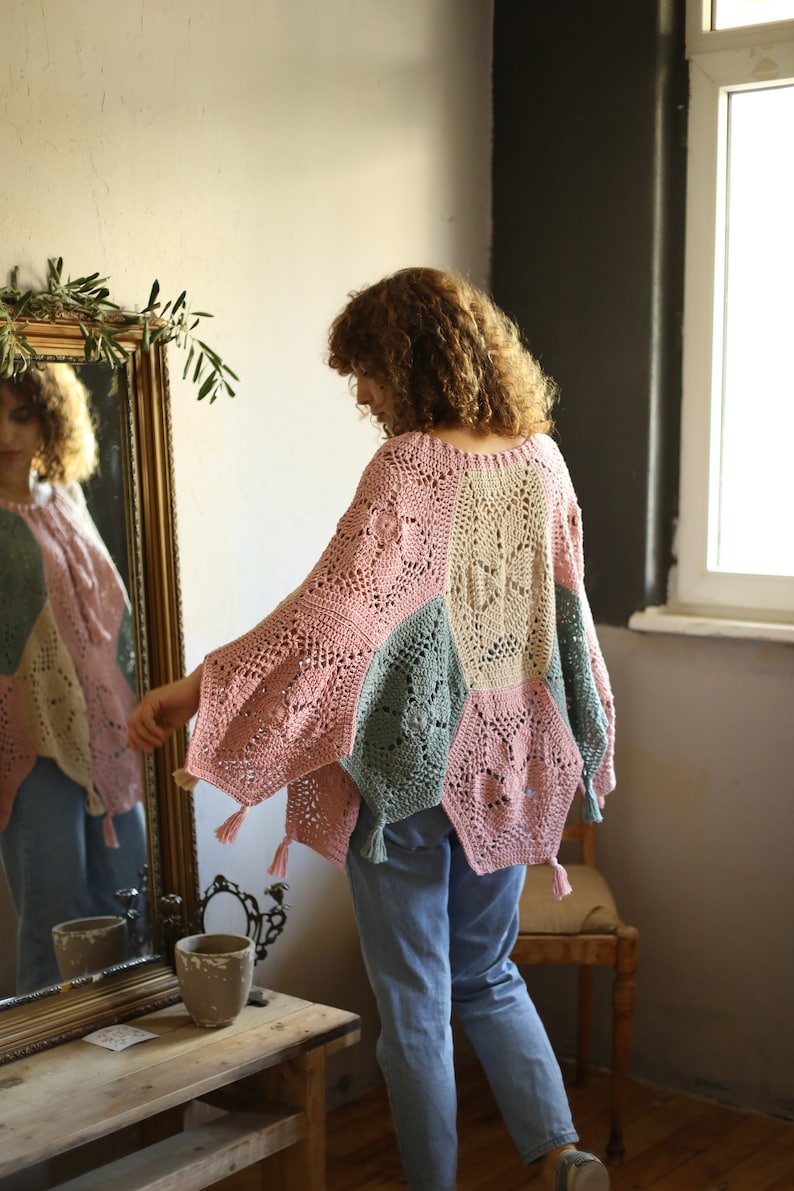 Beginner Hexagon Crochet Poncho Pattern