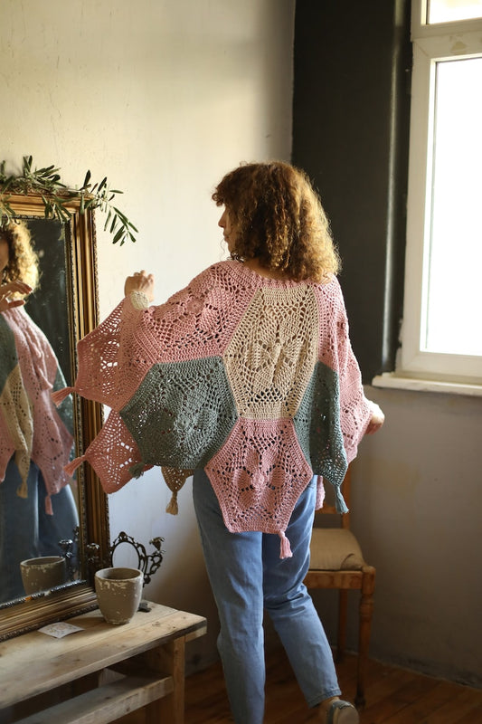 Beginner Hexagon Crochet Poncho Pattern