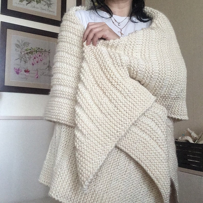 Blanket knitting pattern for many sizes
