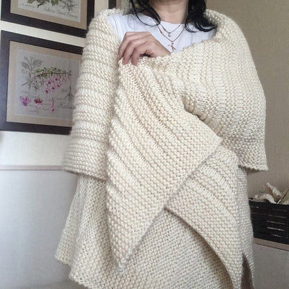 Blanket knitting pattern for many sizes