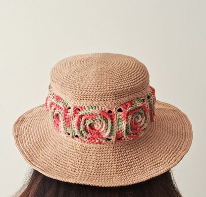 Granny Square Crochet Bucket Hat Pattern