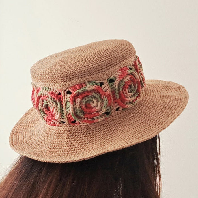 Granny Square Crochet Bucket Hat Pattern