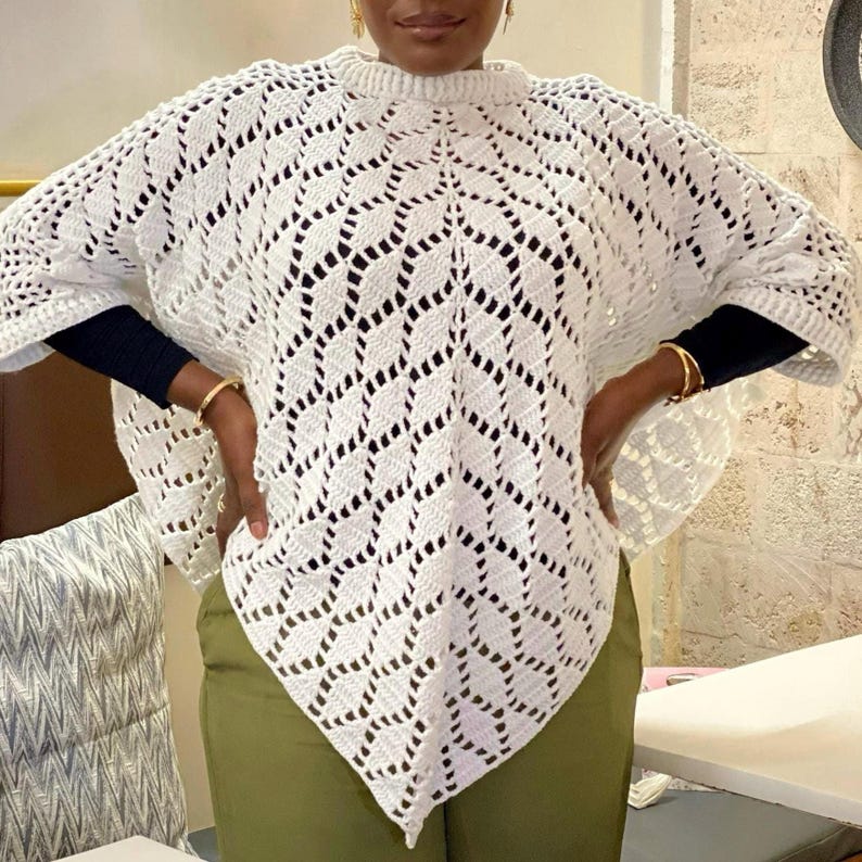 Falling Leaves Crochet Poncho Pattern