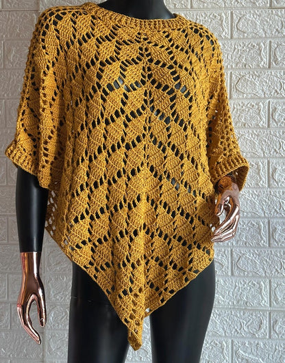 Falling Leaves Crochet Poncho Pattern