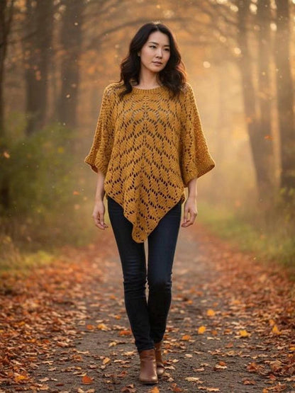 Falling Leaves Crochet Poncho Pattern