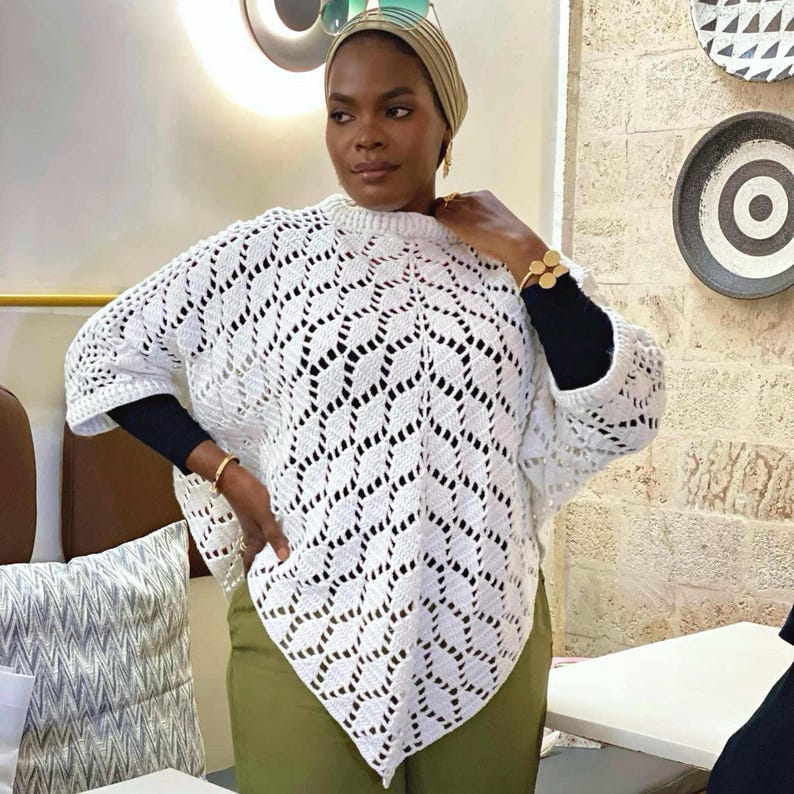 Falling Leaves Crochet Poncho Pattern