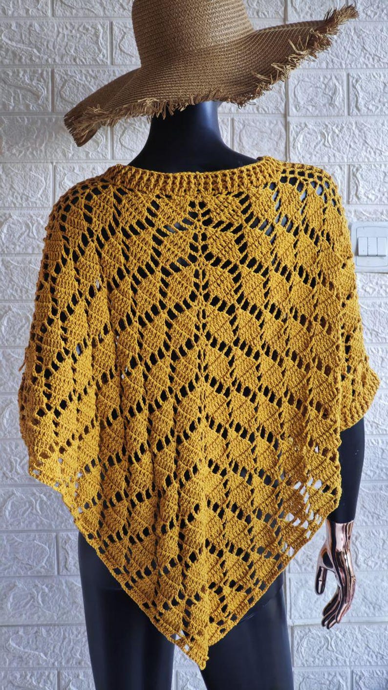 Falling Leaves Crochet Poncho Pattern