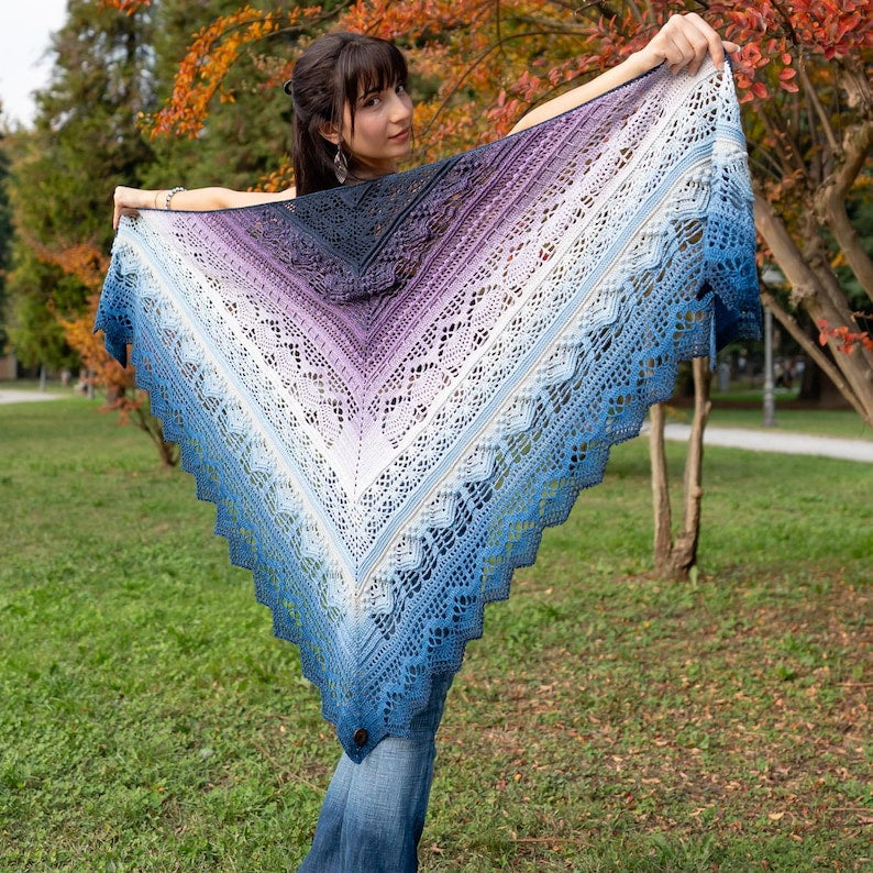 Frozen Iris Shawl Crochet Pattern