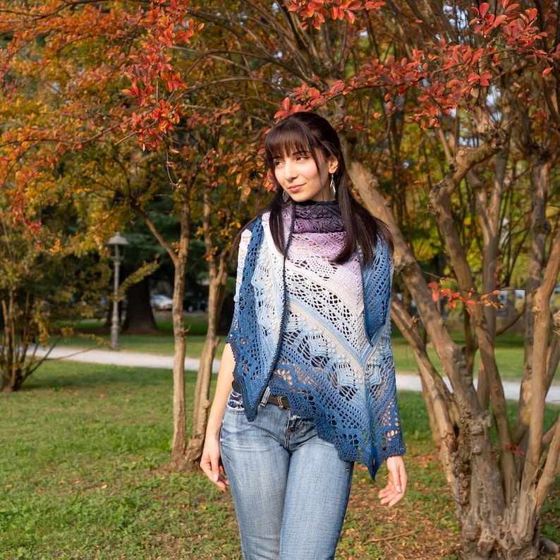Frozen Iris Shawl Crochet Pattern