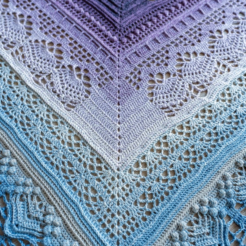 Frozen Iris Shawl Crochet Pattern