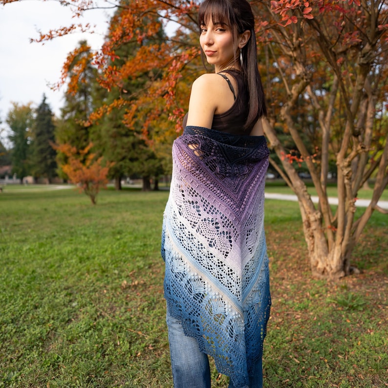 Frozen Iris Shawl Crochet Pattern