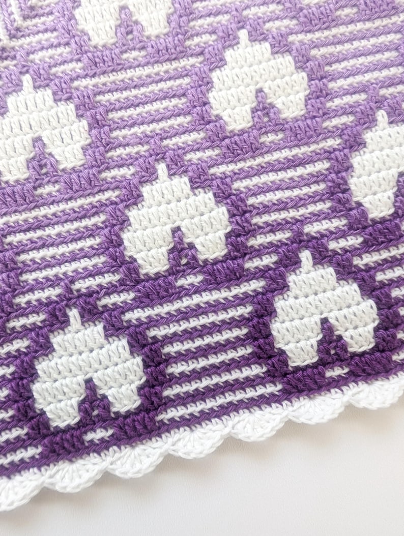 Crochet pattern Hearts Go Round blanket