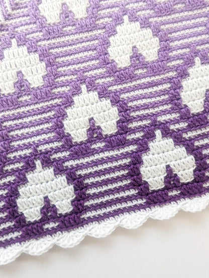 Crochet pattern Hearts Go Round blanket