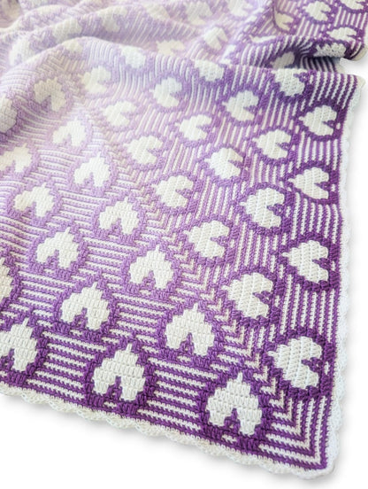 Crochet pattern Hearts Go Round blanket