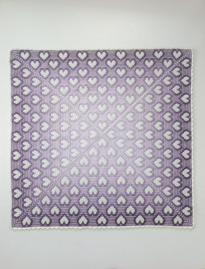 Crochet pattern Hearts Go Round blanket