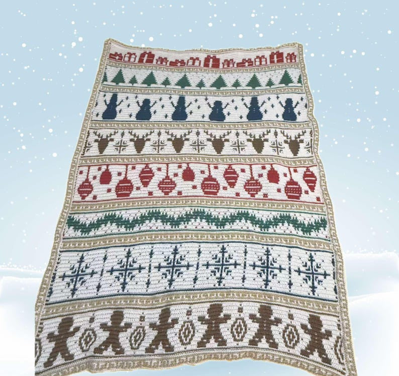 Holiday Time Overlay Mosaic Crochet Blanket