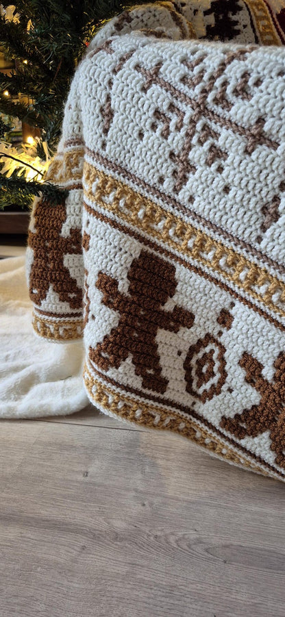 Holiday Time Overlay Mosaic Crochet Blanket