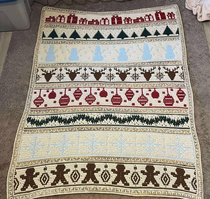 Holiday Time Overlay Mosaic Crochet Blanket