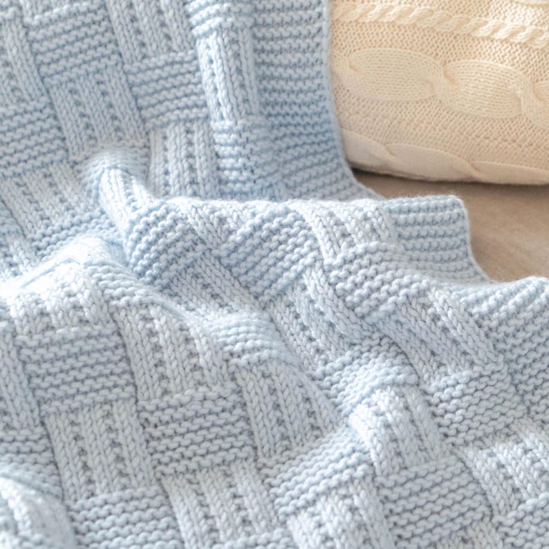 Checkered baby blanket Knitting pattern.