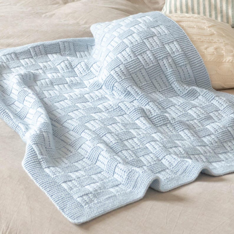 Checkered baby blanket Knitting pattern.