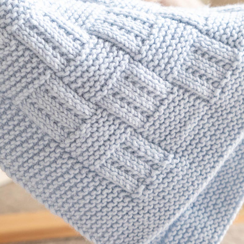 Checkered baby blanket Knitting pattern.
