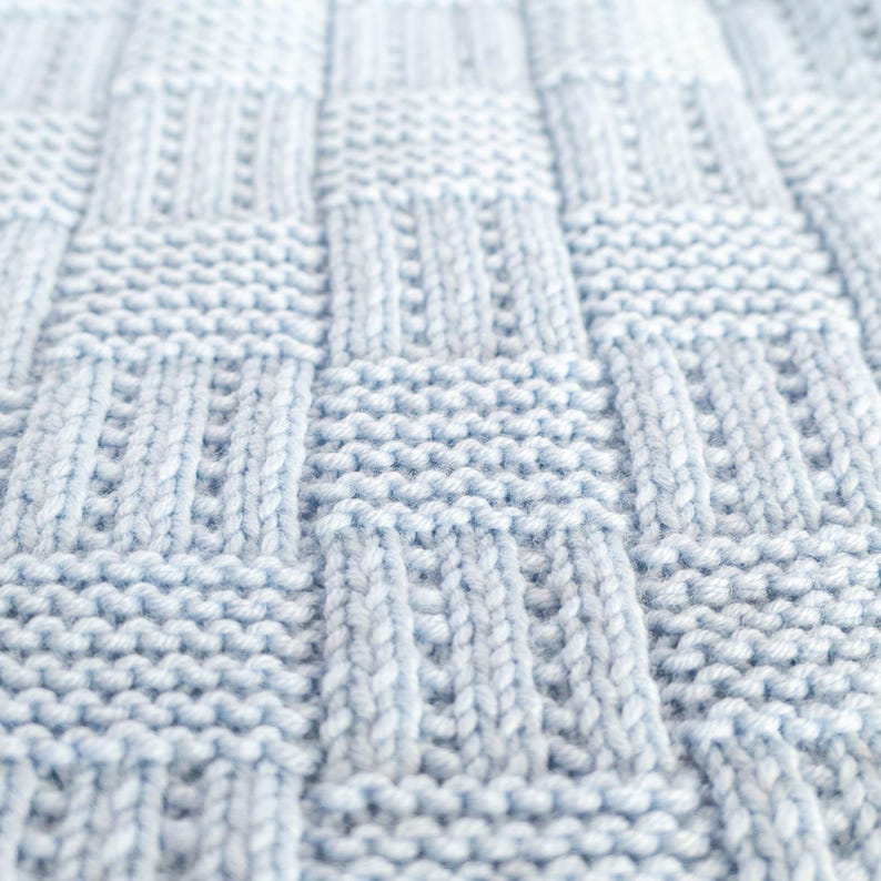 Checkered baby blanket Knitting pattern.