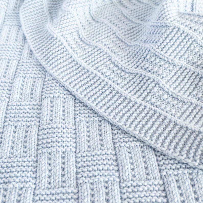 Checkered baby blanket Knitting pattern.