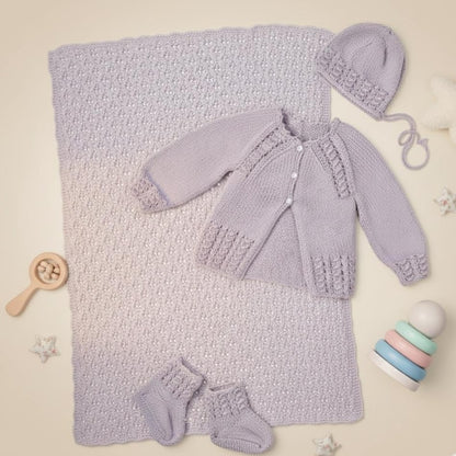 Baby Cardigan Hat Blanket & Booties Set Pattern