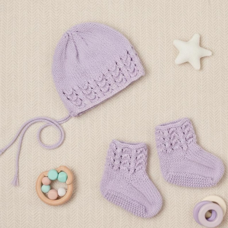 Baby Cardigan Hat Blanket & Booties Set Pattern