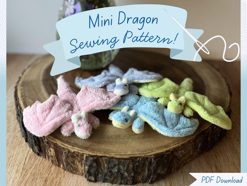 Mini Dragon Plush Sewing Pattern