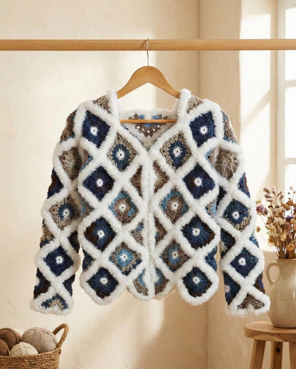 Granny Square Cardigan Crochet Pattern