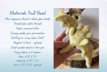 Mini Dragon Plush Sewing Pattern