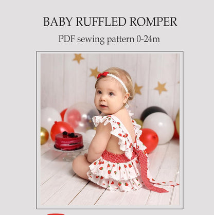 Baby ruffled romper PDF sewing pattern