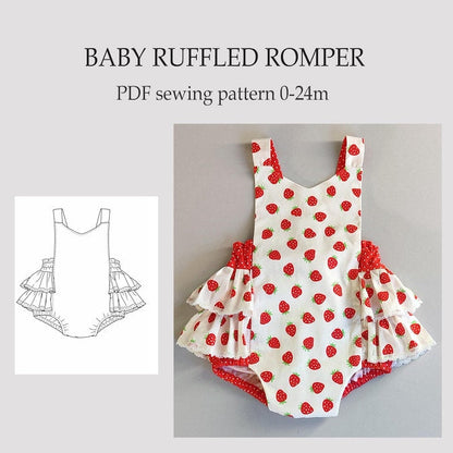 Baby ruffled romper PDF sewing pattern
