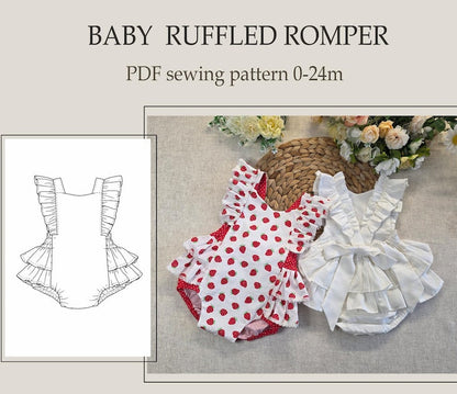 Baby ruffled romper PDF sewing pattern
