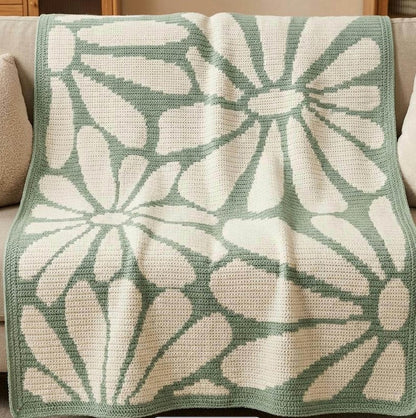 Groovy Flower Crochet Spring Blanket Pattern