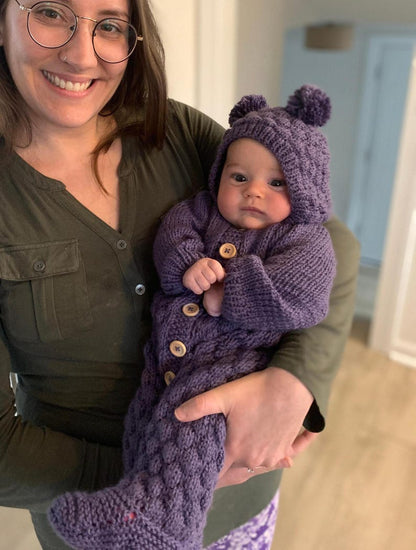 Hooded jumpsuit Knitting Pattern