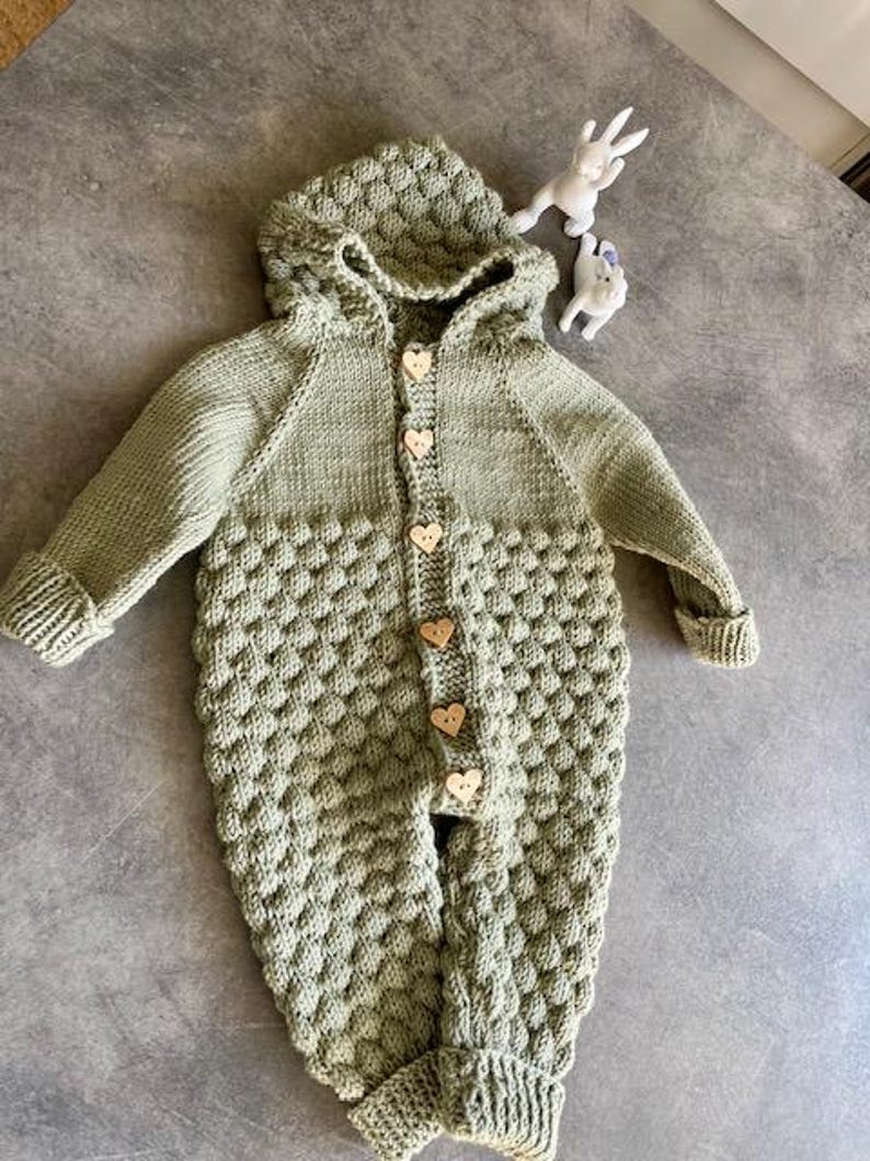 Hooded jumpsuit Knitting Pattern