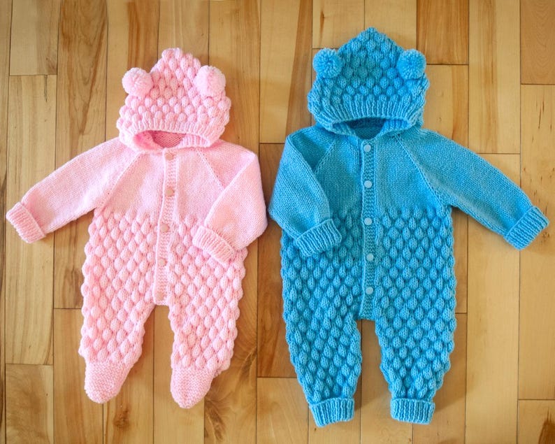 Hooded jumpsuit Knitting Pattern