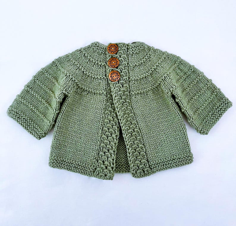IN THE ROUND sleeves Baby Cardigan Knitting Pattern